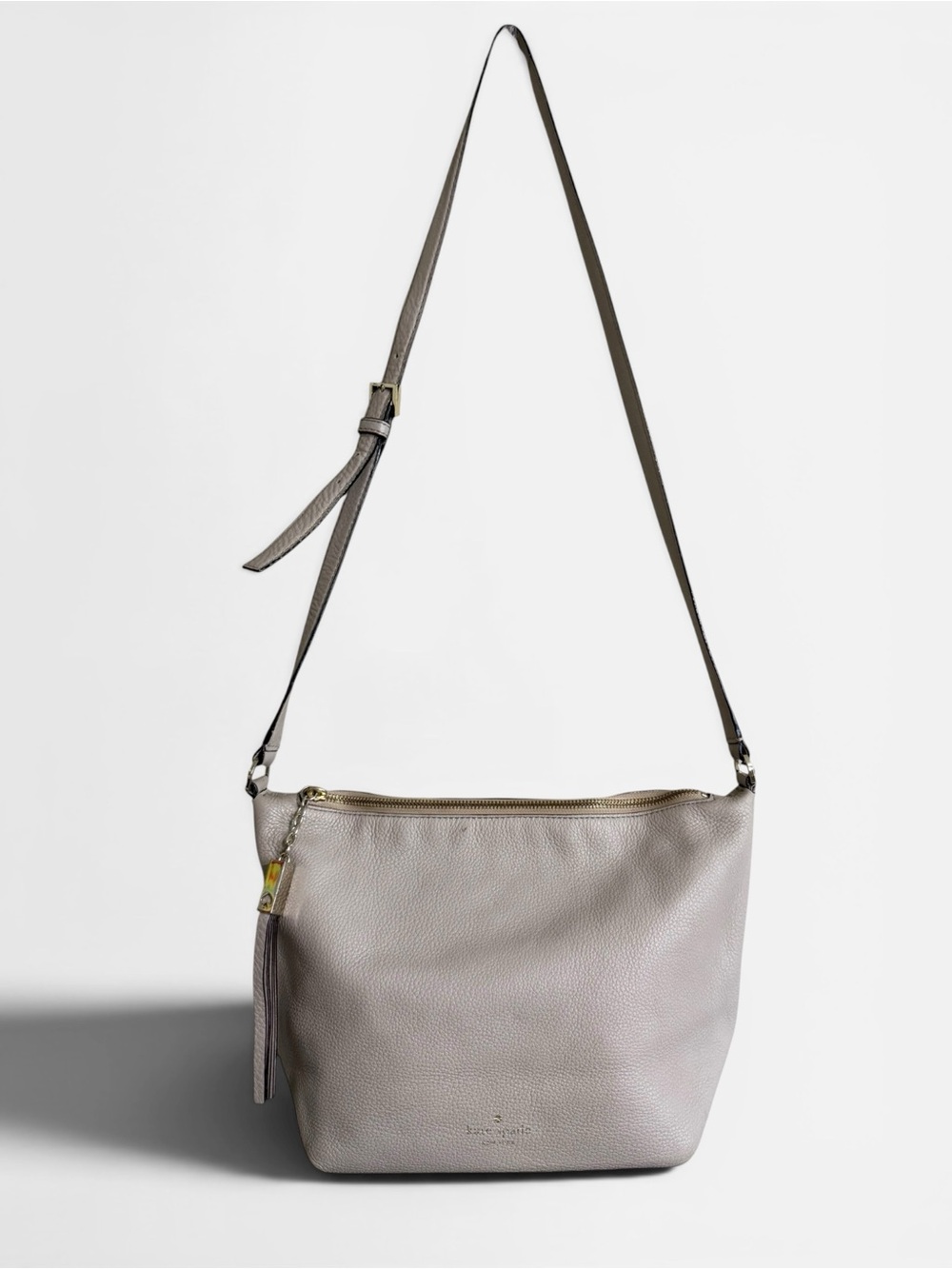 Kate Spade Grey Street Sandie Taupe Leather Crossbody Bag